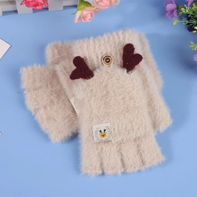 Warmom nove modne rukavice za jesen i zimu Ženske debele i tople slatke plišane rukavice s pola prstiju bez prstiju