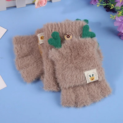 Warmom nove modne rukavice za jesen i zimu Ženske debele i tople slatke plišane rukavice s pola prstiju bez prstiju