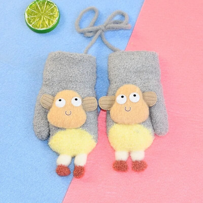 Παιδικά γάντια Warmom Χειμωνιάτικα ζεστά κινούμενα σχέδια Χαριτωμένο αρνί σε σχήμα κρεμαστό λαιμό γάντια βελούδινα γάντια Χριστουγεννιάτικα δώρα για παιδιά βρέφος