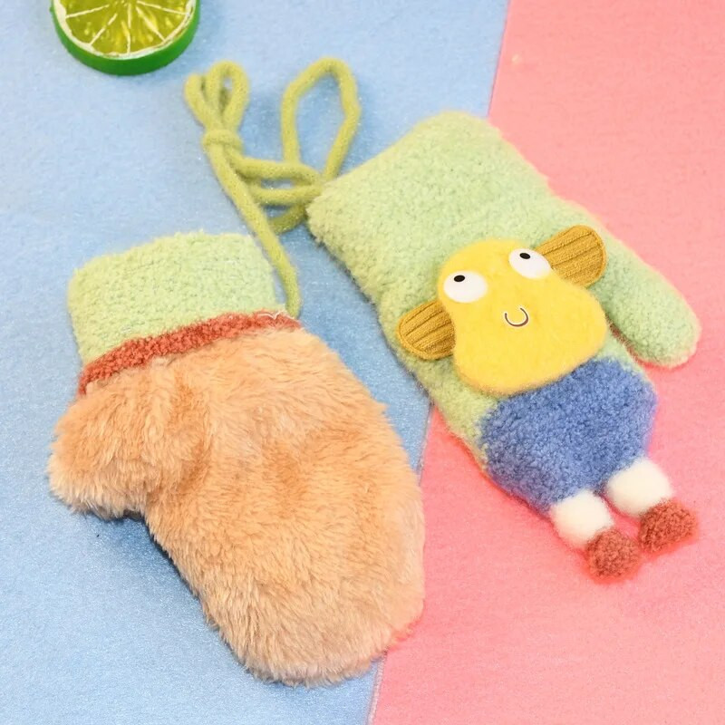 Παιδικά γάντια Warmom Χειμωνιάτικα ζεστά κινούμενα σχέδια Χαριτωμένο αρνί σε σχήμα κρεμαστό λαιμό γάντια βελούδινα γάντια Χριστουγεννιάτικα δώρα για παιδιά βρέφος