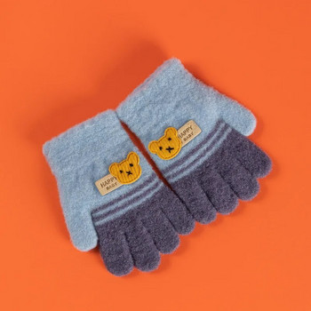 Детски зимни ръкавици Warmom Детски плетени ръкавици Зимни топли детски ръкавици с пълни пръсти Момчета Момичета Сладки анимационни ръкавици