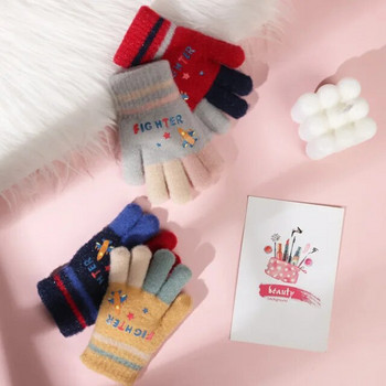 Warmom Children\'s Plus Velvet Full Finger Warm Gloves Winter Cartoon Cute Riding Χοντρά πλεκτά μάλλινα μαθητικά γάντια