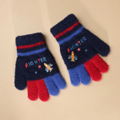 Warmom Children`s Plus Velvet Full Finger Soojad Kindad Talvised Multifilmid Armas ratsutamine Paksud kootud villased õpilaste sõrmekindad