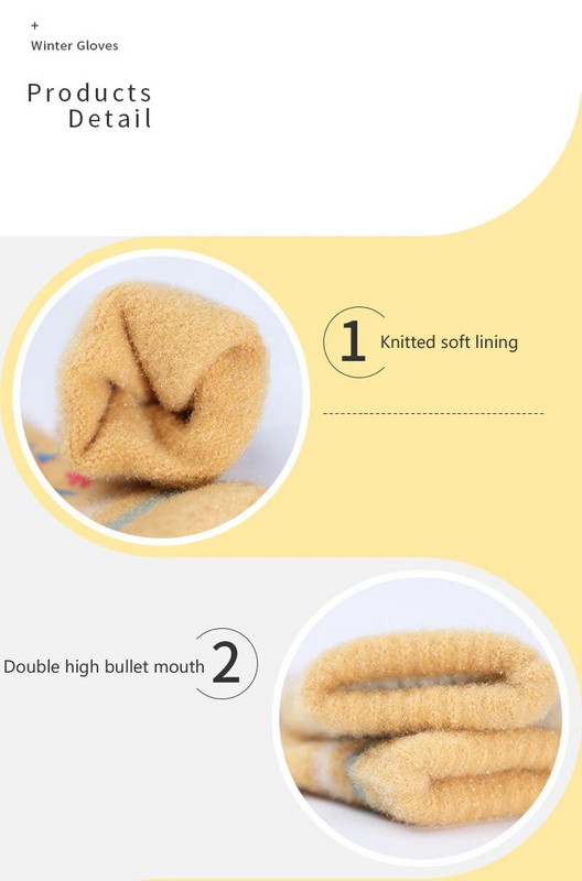 Warmom Children`s Plus Velvet Full Finger Soojad Kindad Talvised Multifilmid Armas ratsutamine Paksud kootud villased õpilaste sõrmekindad