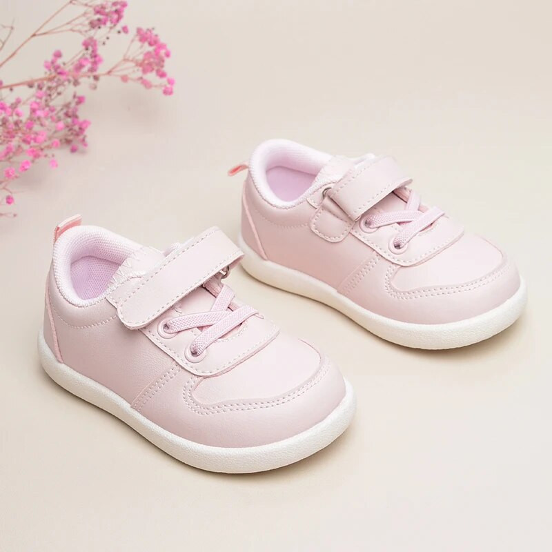 Mergaitėms miela rožinė kasdienė lauko žema viršūnė minkšti, platūs sportiniai sportbačiai, vaikiški laisvalaikio batai EK9S49