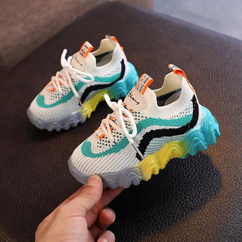 Нови детски цветни подметки Спортни обувки Air Mesh Дишащи детски ежедневни маратонки Меки обувки за момчета Момичета Обувки Детски