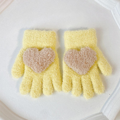 Παιδικά Γάντια Πέντε Δακτύλων Μονόχρωμα Γάντια Αγάπης για Αγόρια Κορίτσια Χειμώνα Ζεστά Παχύ Γάντια για Παιδιά 1-5 ετών