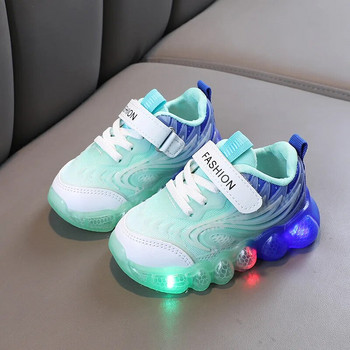 Детски LED обувки Момчета Момичета Мрежести дишащи детски маратонки Есенни нови светещи ежедневни обувки Неплъзгащи се спортни обувки за бягане