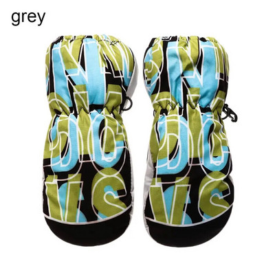 Fashion Letter Εκτύπωση Παιδικά Γάντια Χειμερινού Σκι Ζεστά Γάντια Αντιολισθητικά Αδιάβροχα Αντιανεμικά Γάντια εξωτερικού χώρου για Παιδιά Αγόρια Κορίτσια