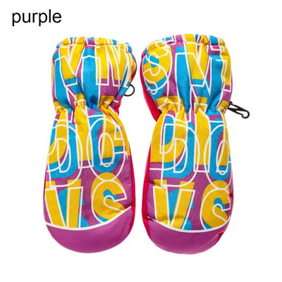 Fashion Letter Εκτύπωση Παιδικά Γάντια Χειμερινού Σκι Ζεστά Γάντια Αντιολισθητικά Αδιάβροχα Αντιανεμικά Γάντια εξωτερικού χώρου για Παιδιά Αγόρια Κορίτσια