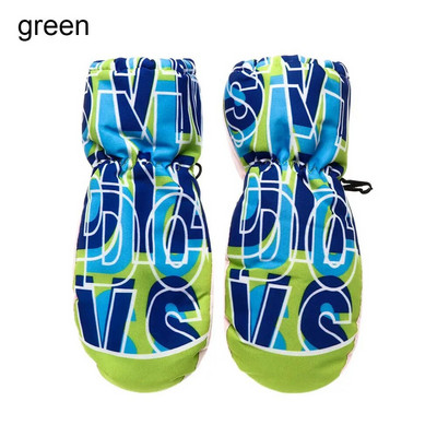 Fashion Letter Εκτύπωση Παιδικά Γάντια Χειμερινού Σκι Ζεστά Γάντια Αντιολισθητικά Αδιάβροχα Αντιανεμικά Γάντια εξωτερικού χώρου για Παιδιά Αγόρια Κορίτσια