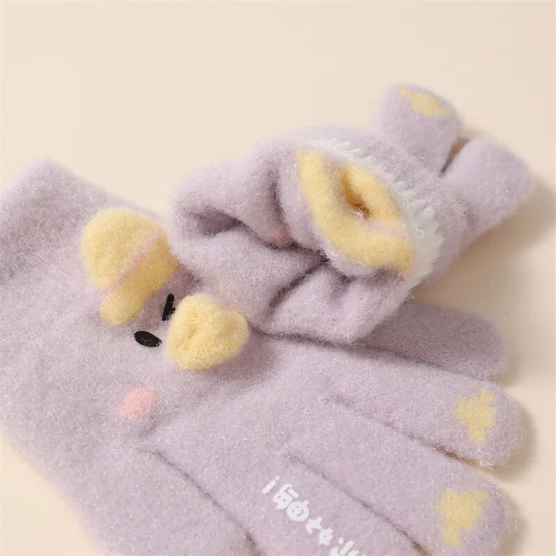 2–8 metų animacinių filmų kūdikių kumštinės pirštinės žiemai, šiltos berniuko mergaičių penkių pirštų pirštinės vaikams Megztos pirštinės vaikams pirštinės Handschoen 유아 장갑