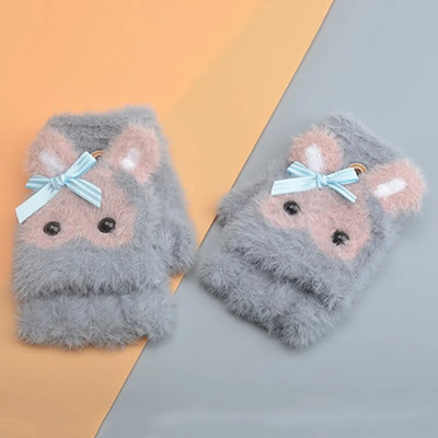 Armsad Laste Kindad Talvised Soojad Kunstkarusnahad Kootud Poiss Tüdruk Laste Kinnas Multifilm Poole sõrmega Flip Cover Välikindad 6-15 aastat