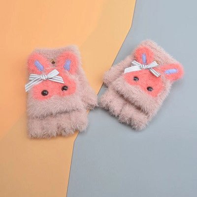 Armsad Laste Kindad Talvised Soojad Kunstkarusnahad Kootud Poiss Tüdruk Laste Kinnas Multifilm Poole sõrmega Flip Cover Välikindad 6-15 aastat