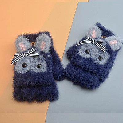 Armsad Laste Kindad Talvised Soojad Kunstkarusnahad Kootud Poiss Tüdruk Laste Kinnas Multifilm Poole sõrmega Flip Cover Välikindad 6-15 aastat