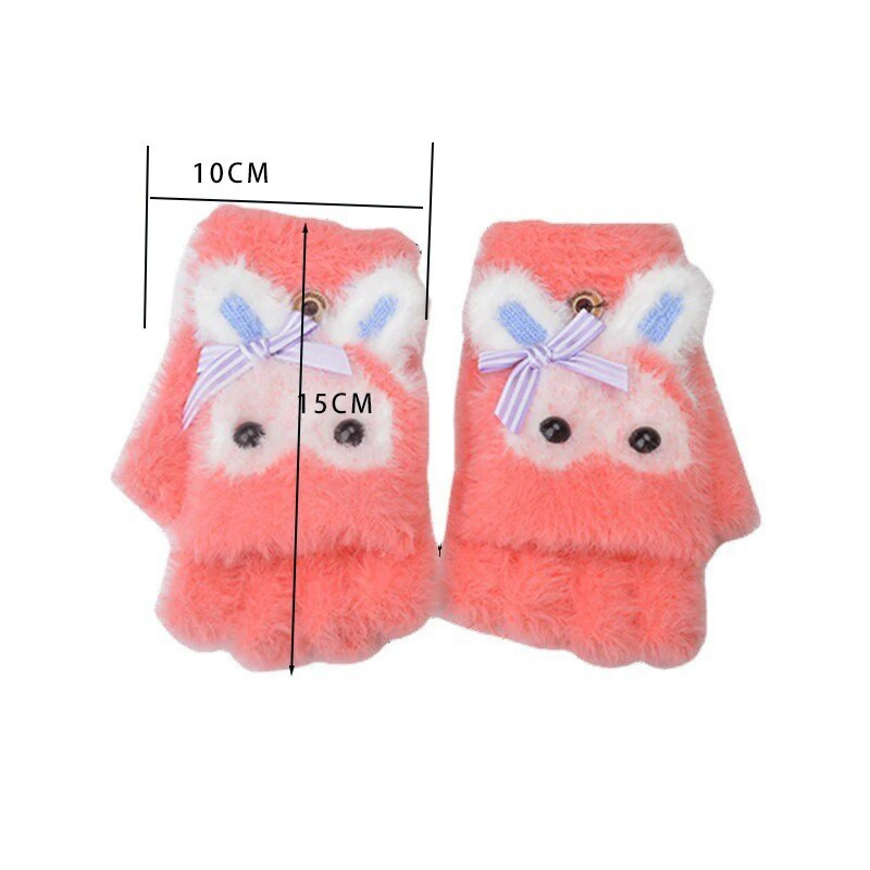 Armsad Laste Kindad Talvised Soojad Kunstkarusnahad Kootud Poiss Tüdruk Laste Kinnas Multifilm Poole sõrmega Flip Cover Välikindad 6-15 aastat