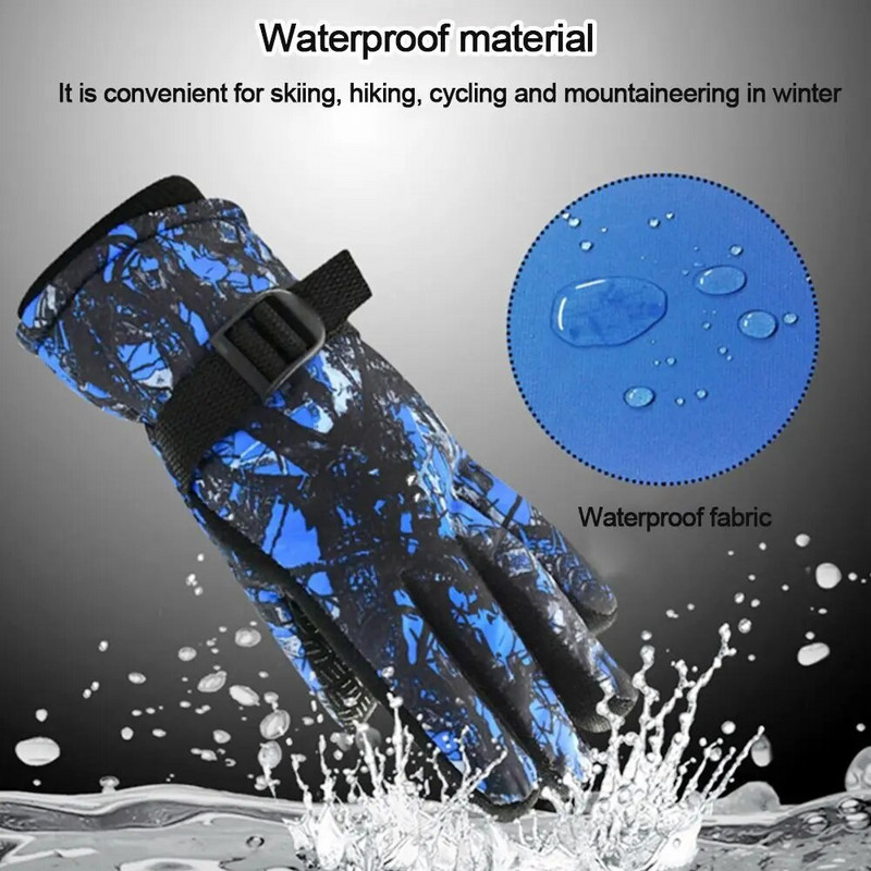 Dječje zimske tople rukavice, deblje rukavice za snijeg, podesive tople rukavice, uniseks vodootporne skijaške rukavice