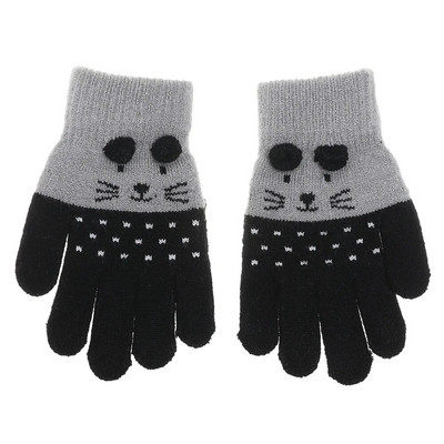Νέα 0-3 χρονών χαριτωμένα κινούμενα σχέδια γάτα μωρό παιδικά γάντια χειμώνα πλεκτά νεογέννητα γάντια χοντρά παιδιά κρατούν το δάχτυλό τους ζεστό