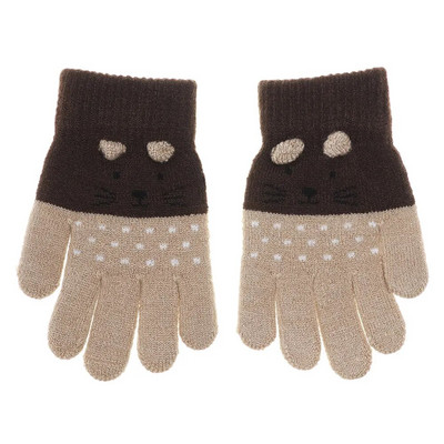 Νέα 0-3 χρονών χαριτωμένα κινούμενα σχέδια γάτα μωρό παιδικά γάντια χειμώνα πλεκτά νεογέννητα γάντια χοντρά παιδιά κρατούν το δάχτυλό τους ζεστό