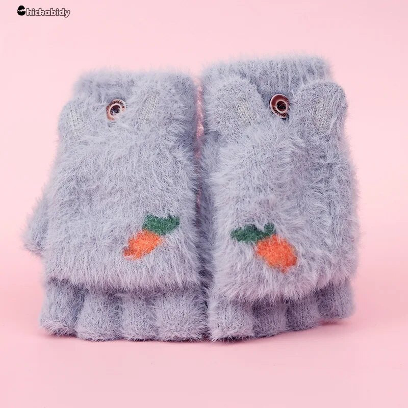 Παιδικά γάντια Μαλακά μετατρέψιμα Flip Top Fleece Cartoon Γάντια Παιδικά Αγόρια Κορίτσια Χειμερινά ζεστά πλεκτά Snowboard Σετ για παιδιά