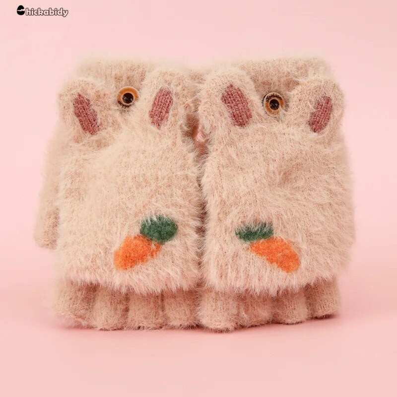 Παιδικά γάντια Μαλακά μετατρέψιμα Flip Top Fleece Cartoon Γάντια Παιδικά Αγόρια Κορίτσια Χειμερινά ζεστά πλεκτά Snowboard Σετ για παιδιά