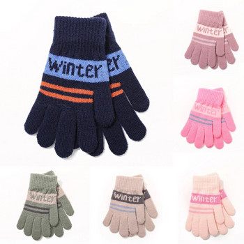 Зимни студоустойчиви детски ръкавици Сладка азбука Меки удобни многоцветни детски ръкавици Ежедневно облекло