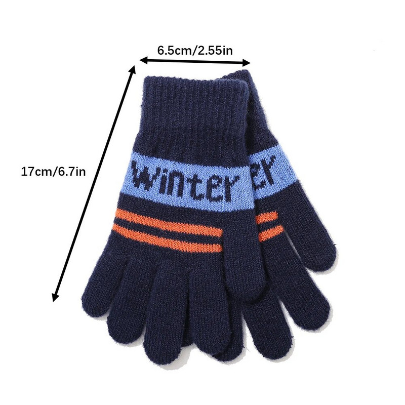 Χειμερινά ανθεκτικά στο κρύο Παιδικά γάντια Cute Alphabet Μαλακά άνετα πολύχρωμα παιδικά γάντια καθημερινά