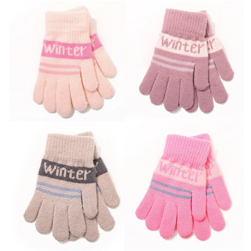 Χειμερινά ανθεκτικά στο κρύο Παιδικά γάντια Cute Alphabet Μαλακά άνετα πολύχρωμα παιδικά γάντια καθημερινά