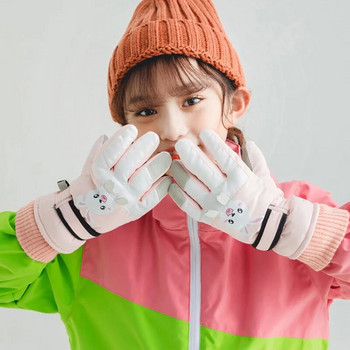 Сладки детски зимни ръкавици за момичета Момчета Удебелени ветроустойчиви детски ски ръкавици Снежни спортове Детски ръкавици за сноуборд 4-8Y