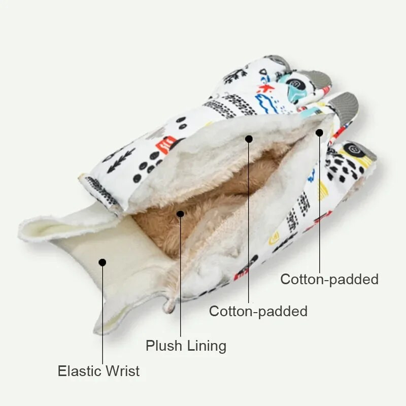 Mielos vaikiškos žieminės pirštinės mergaitėms, berniukai, storos, atsparios vėjui, vaikams, slidinėjimo pirštinės, sniego sportinės pirštinės vaikams, skirtos snieglentei 4–8 m.