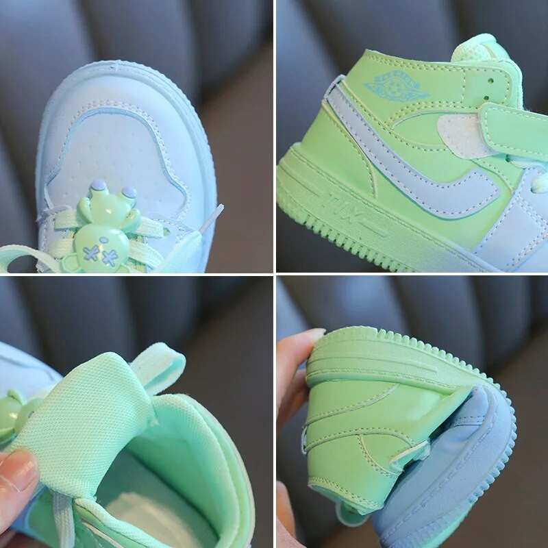 Kruleepo Vaikų animacinių filmų meškiukas laisvalaikio batai kūdikiams vaikams mergaitėms berniukams lauko treniruoklių salėje sportiniai bėgimo sportbačiai iš PU odos tinklelio