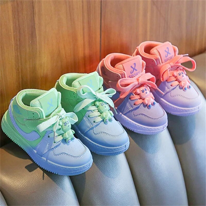 Kruleepo Vaikų animacinių filmų meškiukas laisvalaikio batai kūdikiams vaikams mergaitėms berniukams lauko treniruoklių salėje sportiniai bėgimo sportbačiai iš PU odos tinklelio