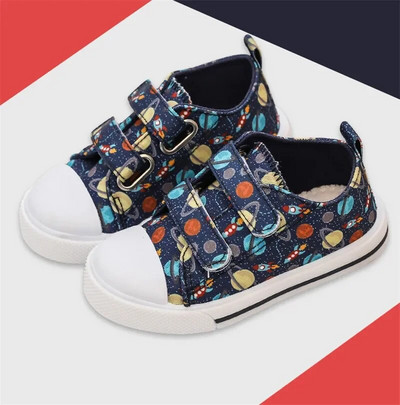 Βρεφικά παπούτσια καμβά για κορίτσια Χαριτωμένα πάνινα παπούτσια με στάμπα για αγόρια Παιδικά άνετα παπούτσια καμβά casual αθλητικά παπούτσια Επίπεδο τακούνι Παιδικά παπούτσια