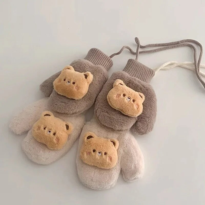 Ζεστά βρεφικά γάντια χειμωνιάτικα γάντια Παιδικά γάντια με πλήρη δάχτυλα για παιδιά 1-4 ετών Κρεμαστό λαιμό Παχύ γάντια Αξεσουάρ για νεογέννητα βρέφη