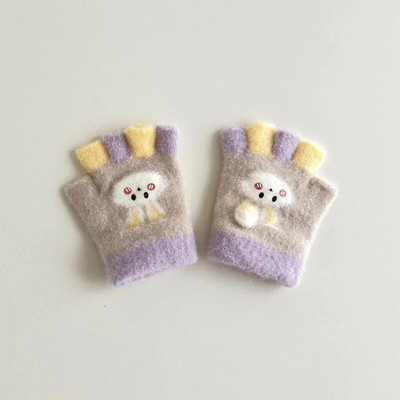 Kūdikių animacinių filmų kumštinės pirštinės vaikams žiema, šilta, stora, vaikai berniukui mergaitei Puspirštės Pirštinės megztos pirštinės vaikams 0-12 mėn.
