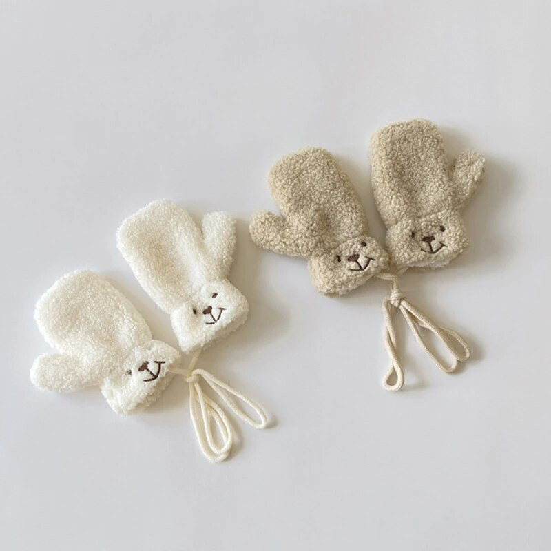 Jednobojne dječje rukavice od mekanog janjećeg flisa, rukavice za malu djecu, jesen, zima, tople debele plišane dječje rukavice za dječake i djevojčice s punim prstima