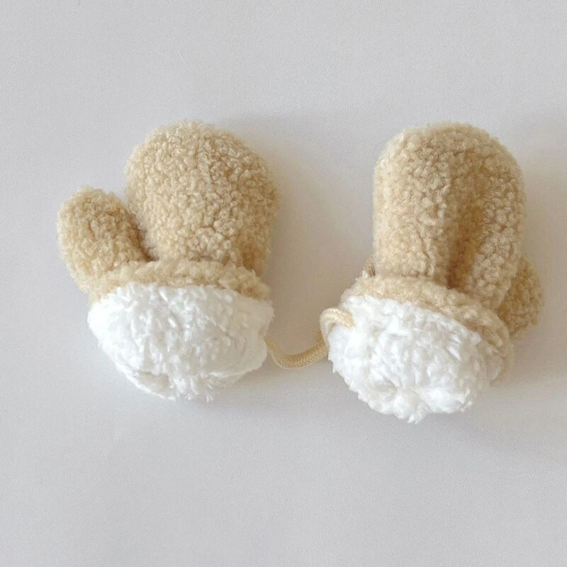 Jednobojne dječje rukavice od mekanog janjećeg flisa, rukavice za malu djecu, jesen, zima, tople debele plišane dječje rukavice za dječake i djevojčice s punim prstima