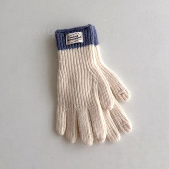 Χειμερινό μαλλί Παιδικά γάντια μασίφ Παιδικά χονδρά παιδικά βελούδινα μωρά γούνινα γούνινα γούνια πλεκτά γάντια Φθινοπωρινό εξωτερικό θερμαντήρα χεριών για 6-12 χρόνια
