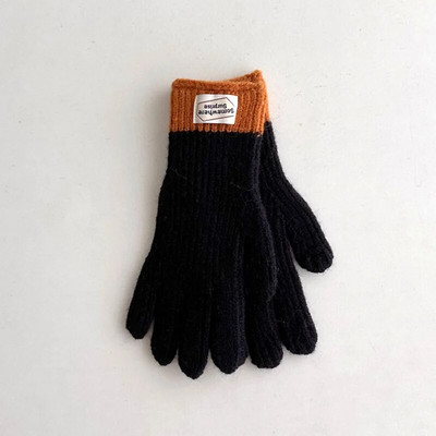 Lână de iarnă Mănuși solide Copii Îngroșați Copii Bebeluși de pluș cu degetul plin Mănuși tricotate Toamnă Încălzitor de mâini în aer liber pentru 6-12A