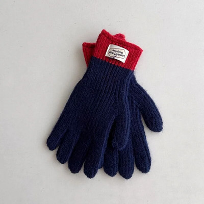 Lână de iarnă Mănuși solide Copii Îngroșați Copii Bebeluși de pluș cu degetul plin Mănuși tricotate Toamnă Încălzitor de mâini în aer liber pentru 6-12A