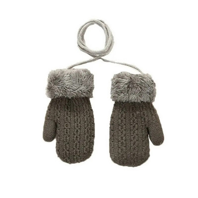 Za 1-4 godine, nove vruće umjetne krznene rukavice koje vise oko vrata, dječake, djevojčice, dječje rukavice, slatke pletene rukavice iz crtića, debele tople