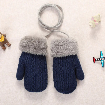 Γάντια 1-3 ετών για παιδιά Χειμωνιάτικα ζεστά βρεφικά γάντια Παιδικά γάντια μάλλινο πλεκτό σχοινί Full Finger αγόρια κορίτσια αξεσουάρ