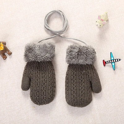Γάντια 1-3 ετών για παιδιά Χειμωνιάτικα ζεστά βρεφικά γάντια Παιδικά γάντια μάλλινο πλεκτό σχοινί Full Finger αγόρια κορίτσια αξεσουάρ