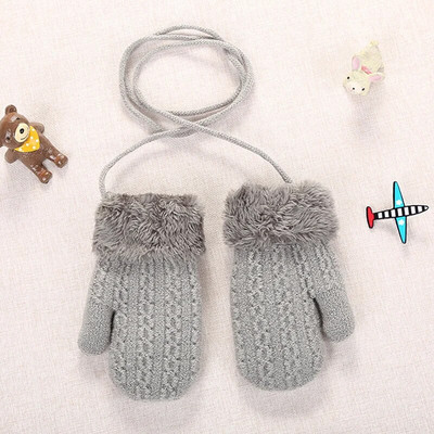 Γάντια 1-3 ετών για παιδιά Χειμωνιάτικα ζεστά βρεφικά γάντια Παιδικά γάντια μάλλινο πλεκτό σχοινί Full Finger αγόρια κορίτσια αξεσουάρ