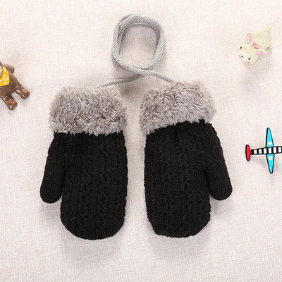 Γάντια 1-3 ετών για παιδιά Χειμωνιάτικα ζεστά βρεφικά γάντια Παιδικά γάντια μάλλινο πλεκτό σχοινί Full Finger αγόρια κορίτσια αξεσουάρ