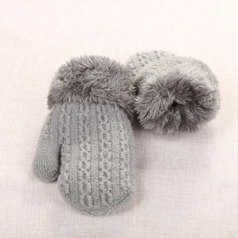 Γάντια 1-3 ετών για παιδιά Χειμωνιάτικα ζεστά βρεφικά γάντια Παιδικά γάντια μάλλινο πλεκτό σχοινί Full Finger αγόρια κορίτσια αξεσουάρ