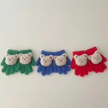 1-5 ετών Cat Bear Βρεφικά Γάντια Πλεκτά Παιδιά Αγόρια Κορίτσια Χειμερινά κινούμενα σχέδια για ζώα Παιδικά γάντια Ζεστό γάντι Παιδικά χειμωνιάτικα ζεστά γάντια