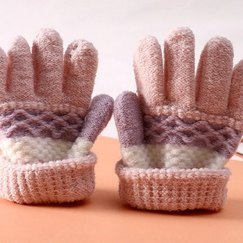 Μωρό 3-6 ετών Απαλά πλεκτά γάντια Ριγέ γάντια για αγόρια και κορίτσια Φθινοπωρινά χειμωνιάτικα γάντια για παιδιά