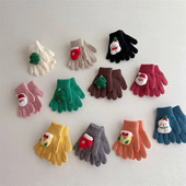 Παιδικά γάντια Χριστουγεννιάτικα Γάντια Πλεκτά Πλήρες Δάχτυλα Χειμώνα Χειμώνα Ζεστά Γάντια Μωρού Μικρό Παιδικό Γάντι για αγόρια Κορίτσια