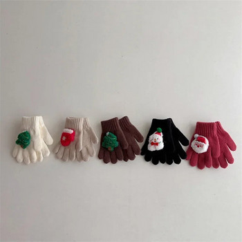 Παιδικά γάντια Χριστουγεννιάτικα Γάντια Πλεκτά Πλήρες Δάχτυλα Χειμώνα Χειμώνα Ζεστά Γάντια Μωρού Μικρό Παιδικό Γάντι για αγόρια Κορίτσια
